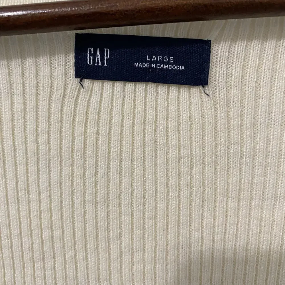 Gap Sweetheart Ribbed Sweater Cream Corset Top Women’s L NWOT - Picture 2 of 6